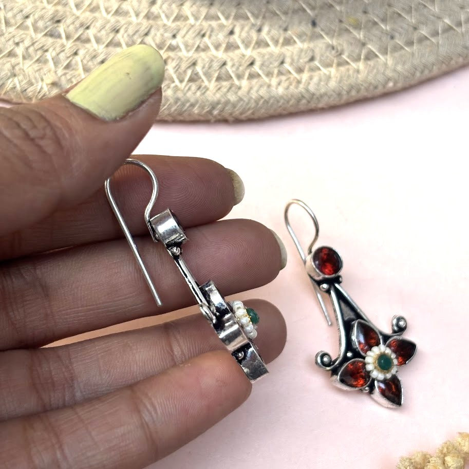 Unique Emerald Stone Hoops Designer Earrings Collated Pieces